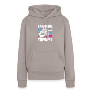 Paintball Cadeau Paintballer Paintball Player - Sweat à capuche Premium bio Femme - taupe - Devant - Julia (174cm)