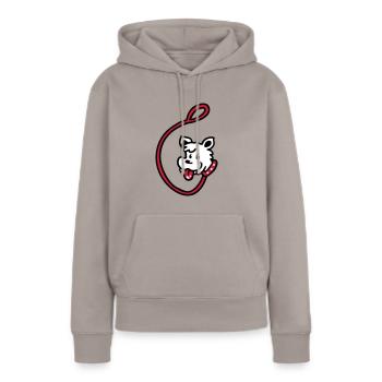 Laisse pour chien 3 - Sweat à capuche Premium bio Femme - taupe - Devant - Julia (174cm)