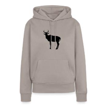 antilope - Sweat à capuche Premium bio Femme - taupe - Devant - Julia (174cm)