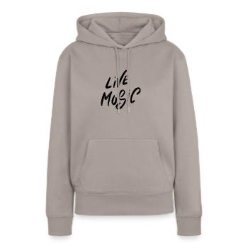 live music ! - Sweat à capuche Premium bio Femme - taupe - Devant - Julia (174cm)
