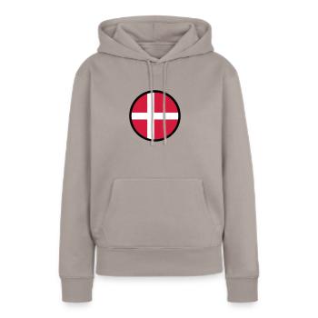 Marqué par le Danemark - Sweat à capuche Premium bio Femme - taupe - Devant - Julia (174cm)
