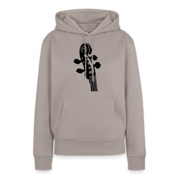 cou violoncelle / Cello neck (B, 1c) - Sweat à capuche Premium bio Femme - taupe - Devant - Julia (174cm)