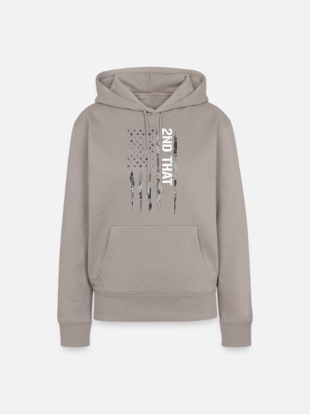 2nd That - American Flag - Frauen Premium Bio Hoodie - Taupe