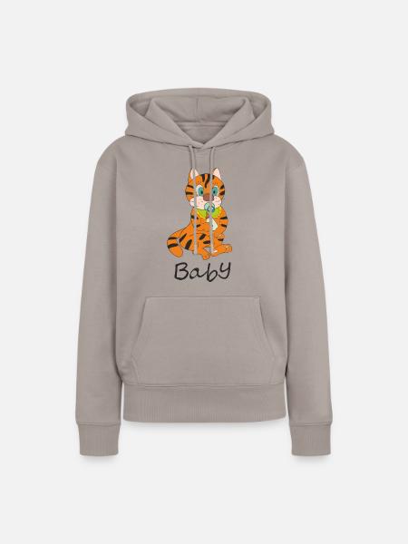 Kätzchen - Frauen Premium Bio Hoodie - Taupe