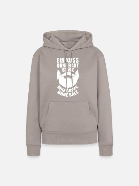 Bärtig Bartträger Schnurrbart Bart - Frauen Premium Bio Hoodie - Taupe