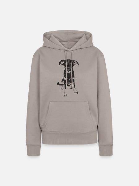 Malinois Mix - Frauen Premium Bio Hoodie - Taupe