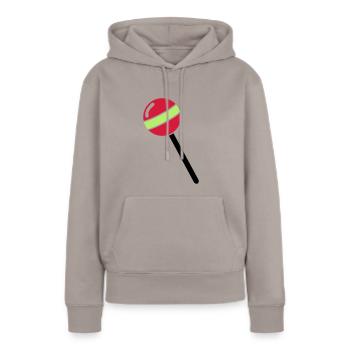 Lutscher, Lolli, Lollipop - Women’s Premium Organic Hoodie - taupe - Front - Julia (174cm)