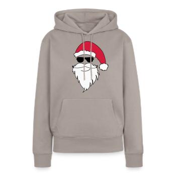 Nikolaus cool - Frauen Premium Bio Hoodie - Taupe - Vorne - Julia (174cm)
