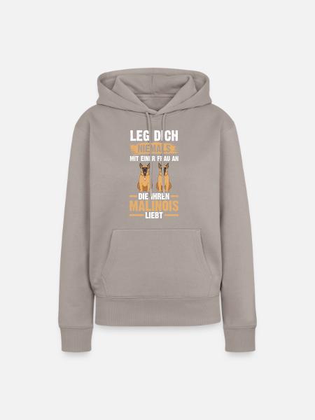 Hund Malinois - Frauen Premium Bio Hoodie - Taupe
