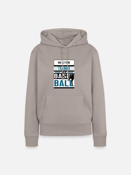 Baseball Trainer Bester Baseballtrainer Team - Frauen Premium Bio Hoodie - Taupe