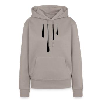 Gouttes - Sweat à capuche Premium bio Femme - taupe - Devant - Julia (174cm)