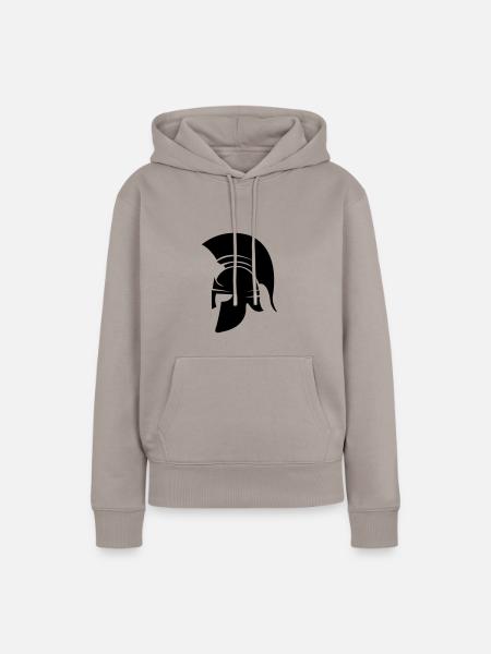 sparta helm - Frauen Premium Bio Hoodie - Taupe