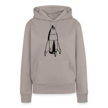 vaisseau spatial - Sweat à capuche Premium bio Femme - taupe - Devant - Julia (174cm)