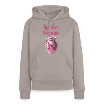 äppelwoi prinzessin,apfelwein,krug,pfälzer, - Frauen Premium Bio Hoodie - Taupe - Vorne - Julia (174cm)