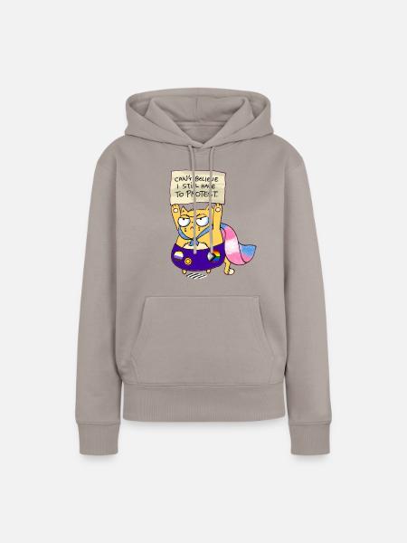 Pride Cat Penny - Frauen Premium Bio Hoodie - Taupe