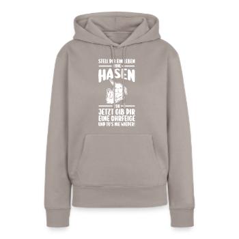 Kaninchen Hase - Frauen Premium Bio Hoodie - Taupe - Vorne - Julia (174cm)