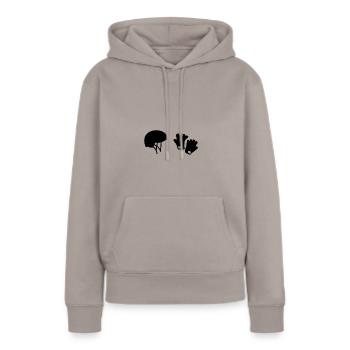Fahrrad Helm Handschuhe - Frauen Premium Bio Hoodie - Taupe - Vorne - Julia (174cm)