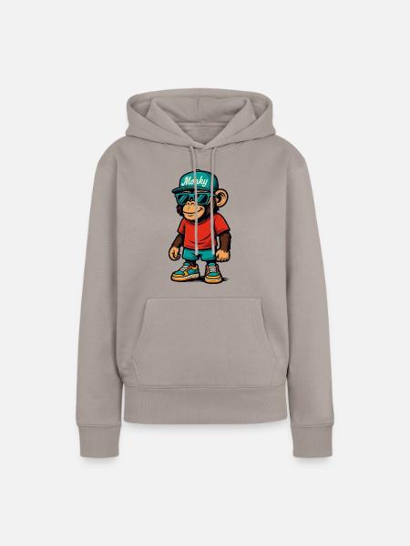 Monky Rock - Frauen Premium Bio Hoodie - Taupe