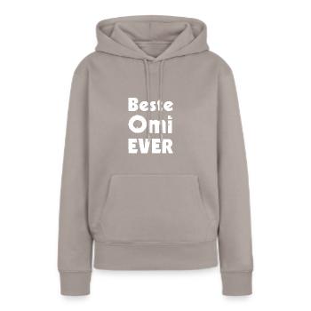 Beste Omi ever - Frauen Premium Bio Hoodie - Taupe - Vorne - Julia (174cm)