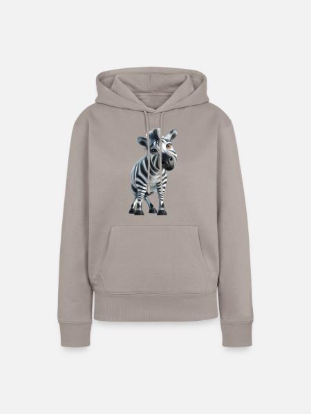 Niedliches Zebra Design - Frauen Premium Bio Hoodie - Taupe