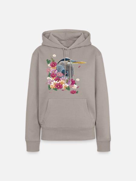 Blaureiher - Frauen Premium Bio Hoodie - Taupe