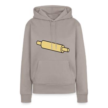 Nudelholz - Frauen Premium Bio Hoodie - Taupe - Vorne - Julia (174cm)