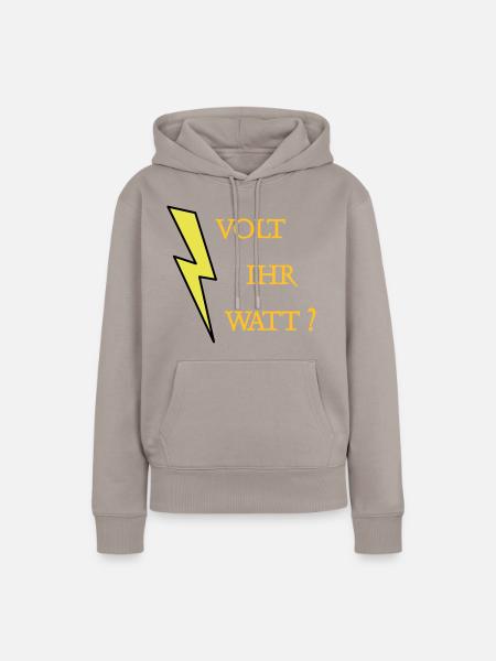 Volt Ihr Watt - Frauen Premium Bio Hoodie - Taupe