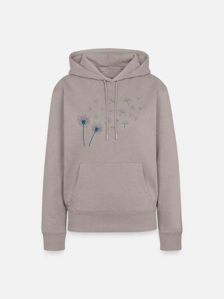 Dandelion in blue - Frauen Premium Bio Hoodie - Taupe