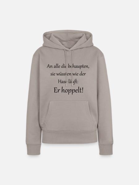 Hasen hoppeln - Frauen Premium Bio Hoodie - Taupe