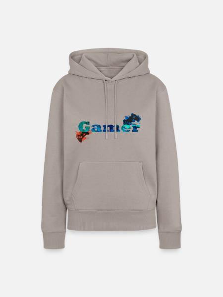 Konsolen Gamer - Frauen Premium Bio Hoodie - Taupe