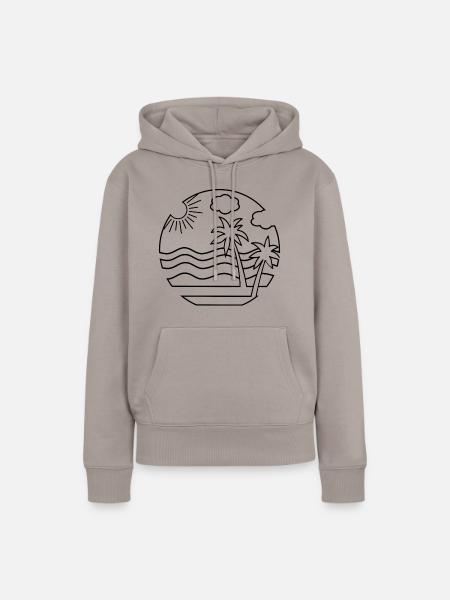 Strand - Frauen Premium Bio Hoodie - Taupe