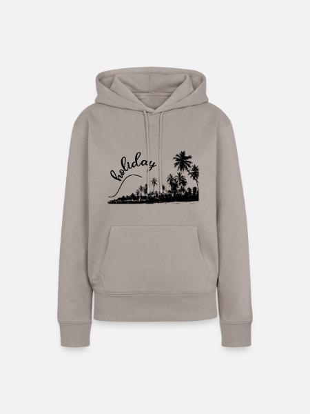 holiday - Frauen Premium Bio Hoodie - Taupe