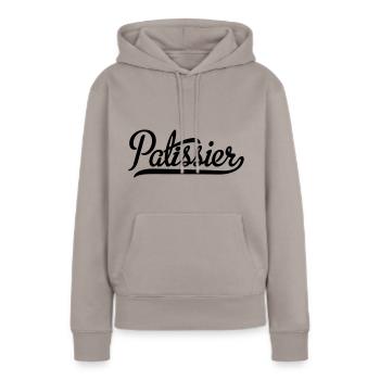 Patissier - Sweat à capuche Premium bio Femme - taupe - Devant - Julia (174cm)