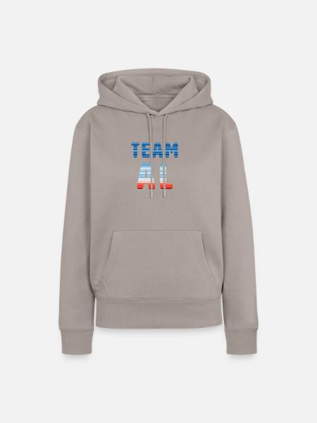 Team Al | Warming Stripes - Frauen Premium Bio Hoodie - Taupe