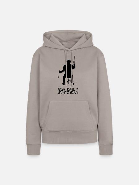 ICH DARF SITZEN - Frauen Premium Bio Hoodie - Taupe