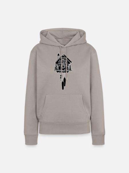 Kuckucksuhr 2 - Frauen Premium Bio Hoodie - Taupe