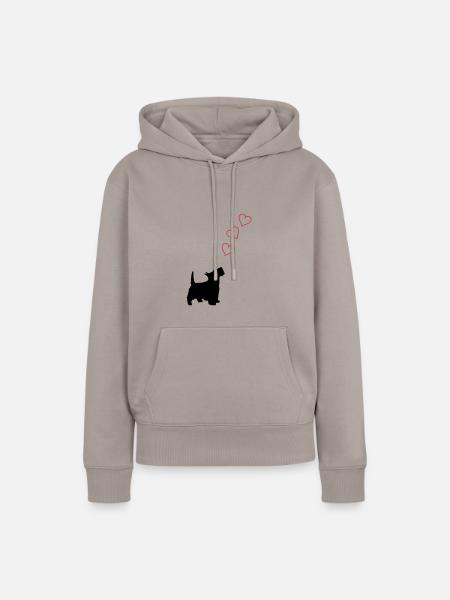 little dog - Frauen Premium Bio Hoodie - Taupe