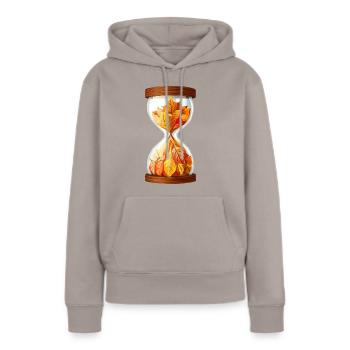 Sablier d’automne - Sweat à capuche Premium bio Femme - taupe - Devant - Julia (174cm)