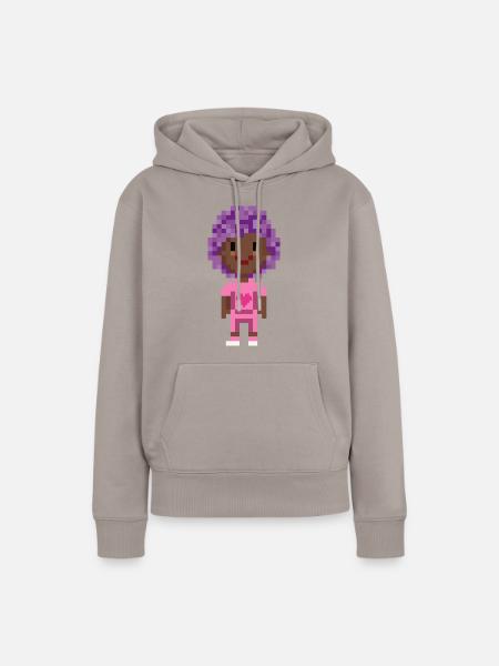 PIXELFIGUR LILA-PINK - Frauen Premium Bio Hoodie - Taupe