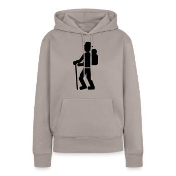 Trekking - Sweat à capuche Premium bio Femme - taupe - Devant - Julia (174cm)