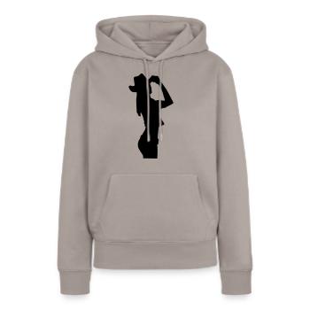Cowboy - Sweat à capuche Premium bio Femme - taupe - Devant - Julia (174cm)