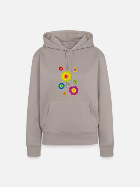 limited edition 09 flower power - Frauen Premium Bio Hoodie - Taupe