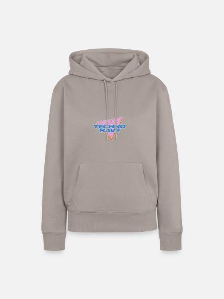 TECHNO RAVE - Frauen Premium Bio Hoodie - Taupe