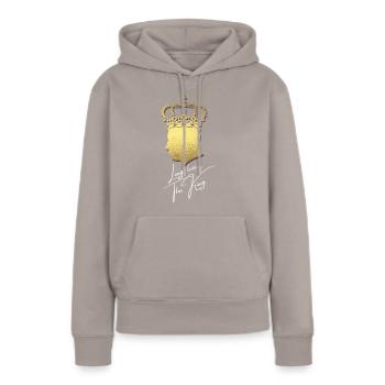 Britischer König Krönung Charles England Flagge - Frauen Premium Bio Hoodie - Taupe - Vorne - Julia (174cm)