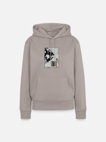 reggae lion2 - Frauen Premium Bio Hoodie - Taupe