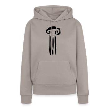 Une colonne Grieschiche - Sweat à capuche Premium bio Femme - taupe - Devant - Julia (174cm)