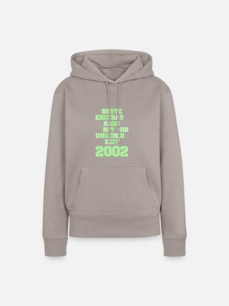 Frau 2002 - Frauen Premium Bio Hoodie - Taupe
