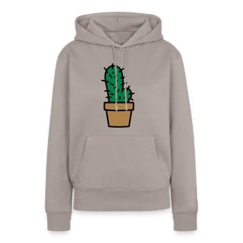 Kaktus cactus penis - Frauen Premium Bio Hoodie - Taupe - Vorne - Julia (174cm)