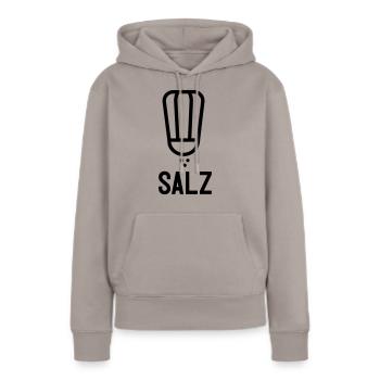 Salz - Frauen Premium Bio Hoodie - Taupe - Vorne - Julia (174cm)