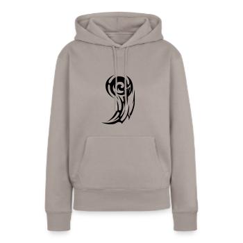 tribal - Sweat à capuche Premium bio Femme - taupe - Devant - Julia (174cm)